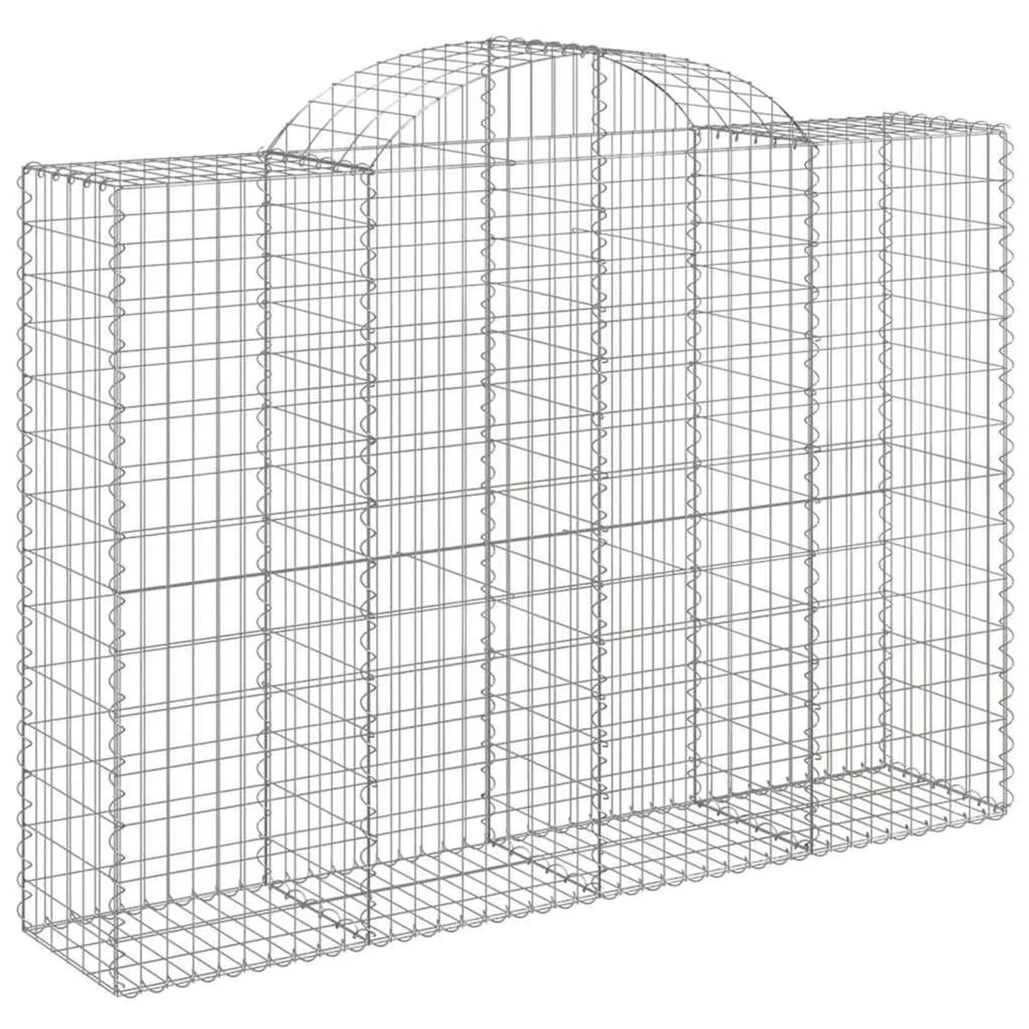vidaXL Gabionen mit Hochbogen 5 Stk 200x50x140/160cm Verzinktes Eisen 3146365