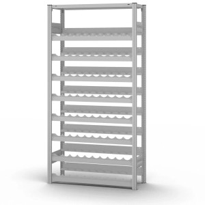 Lichtgraues PROREGAL Weinregal Stecksystem mit 8 Ebenen für 152 Flaschen.