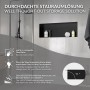Schwarze LuxeBath Wandnische 90x30x10 cm aus Edelstahl als Duschregal.