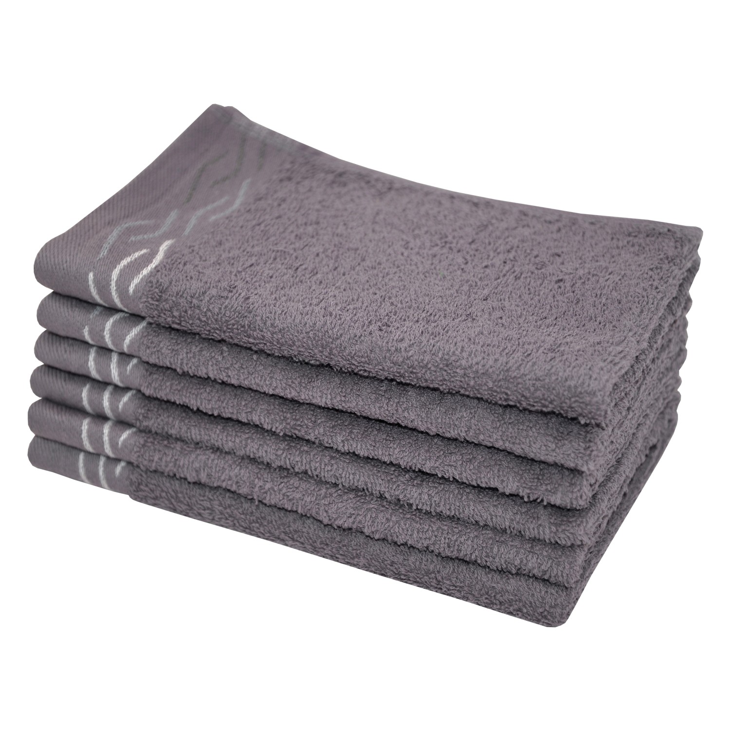 Dyckhoff Gästetuchset Wave Grau 30 x 50 cm 6-tlg.