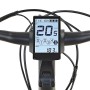 Nahaufnahme des Displays am Lenker des Prophete City E-Bike Geniesser 4.0, das Geschwindigkeit und Akkustand anzeigt.