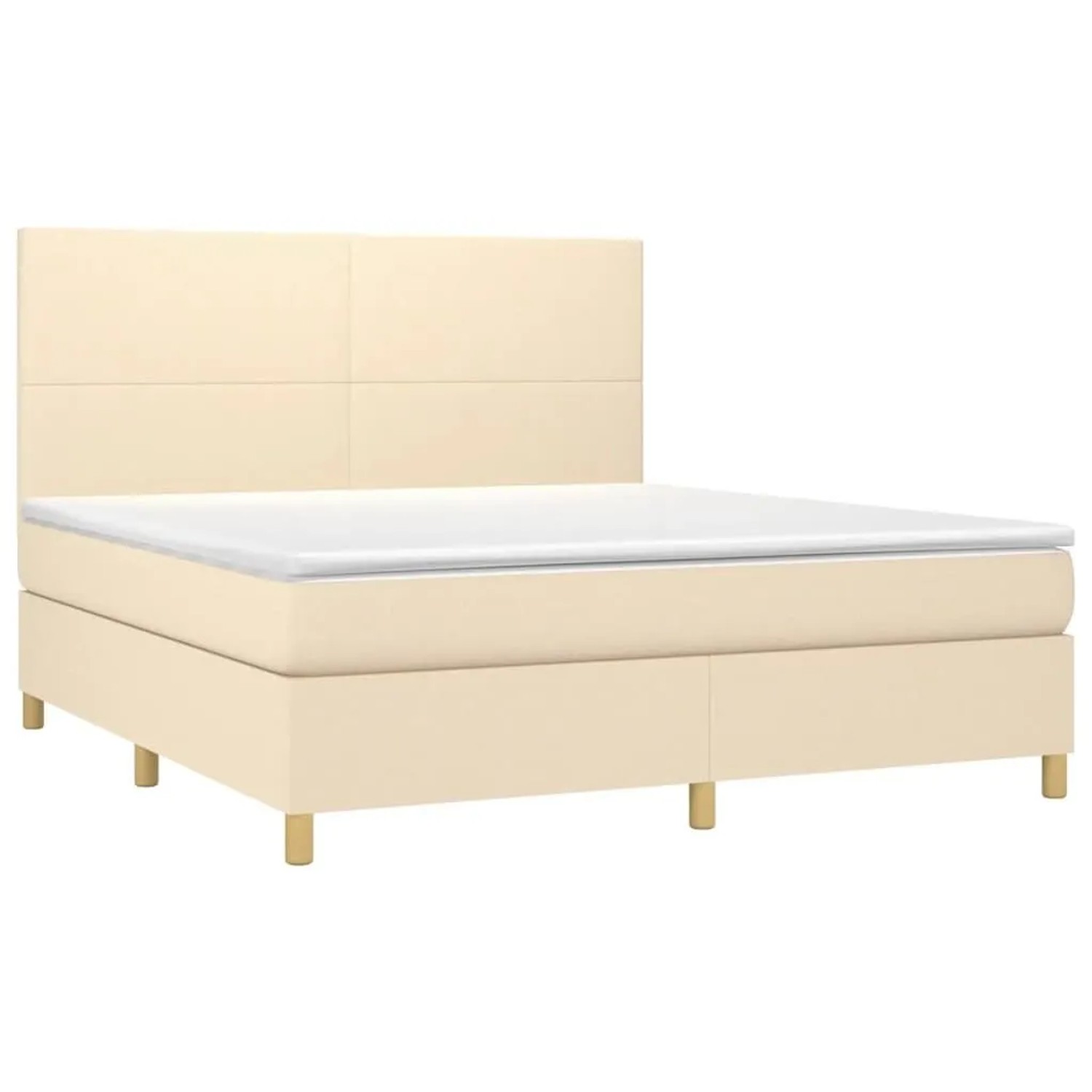 vidaXL Boxspringbett mit Matratze Creme 180x200 cm Stoff 3142198 günstig online kaufen