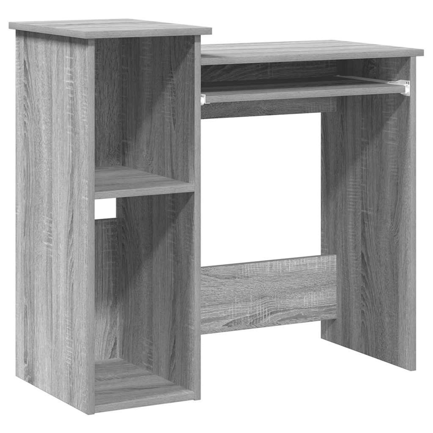 vidaXL Schreibtisch mit Regal Grau Sonoma 84x40x78 cm Holzwerkstoff 860450
