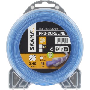Skana Premium-Mähfaden Pro Core, Ø 2,4 mm x 15 m, blau, aufgerollt in Kunststoffverpackung.