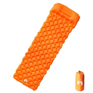 vidaXL Aufblasbare Isomatte mit Kissen Orange 4007109