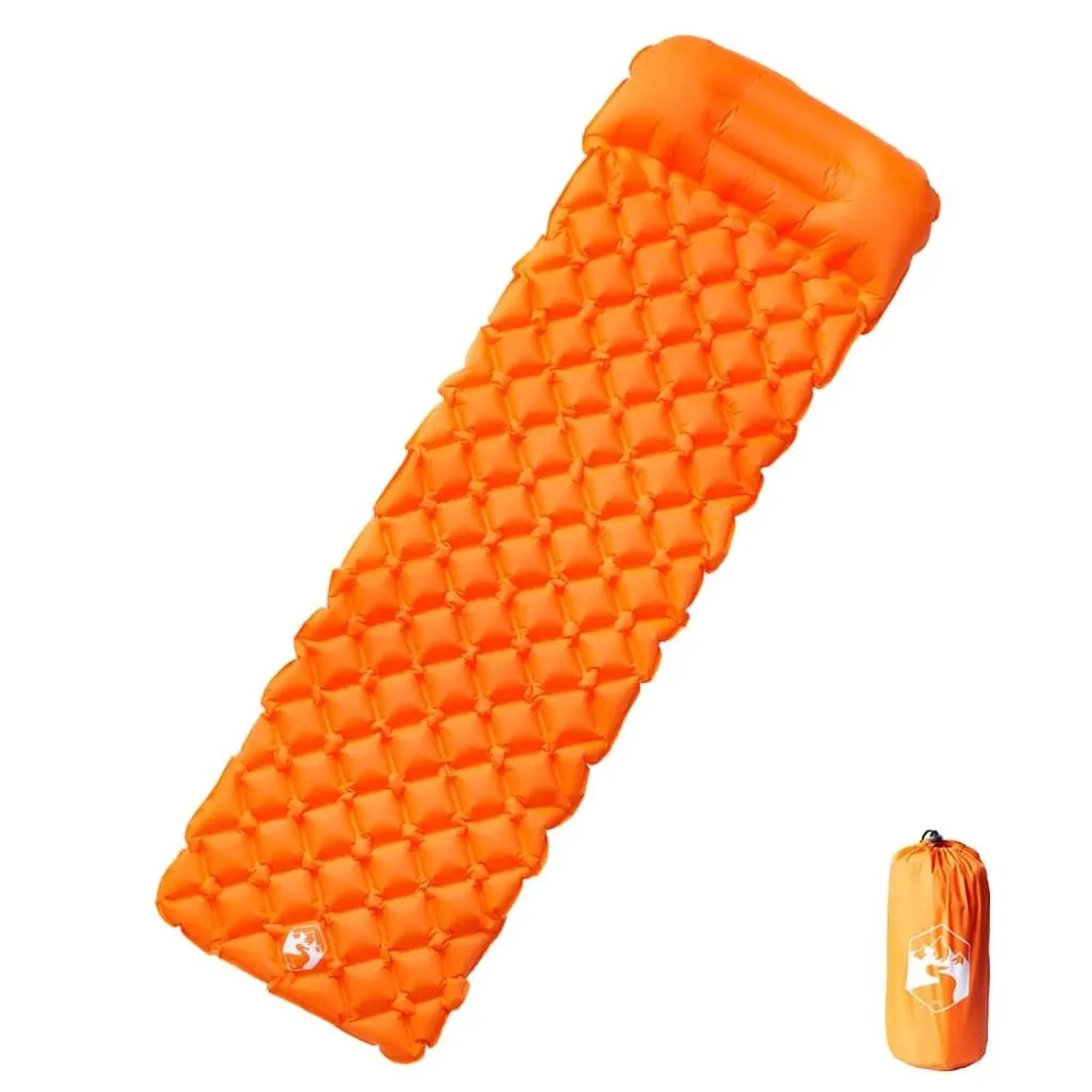 vidaXL Aufblasbare Isomatte mit Kissen Orange 4007109