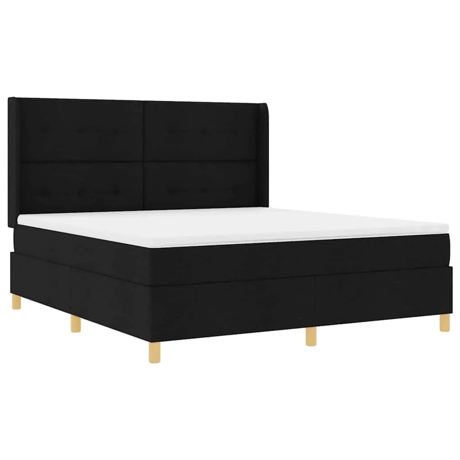 vidaXL Boxspringbett mit Matratze Schwarz 140 x 200 cm Stoff 3343709 günstig online kaufen