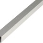 Silberfarbiges Alu Vierkantrohr, 50x50x2000 mm, eloxiert.