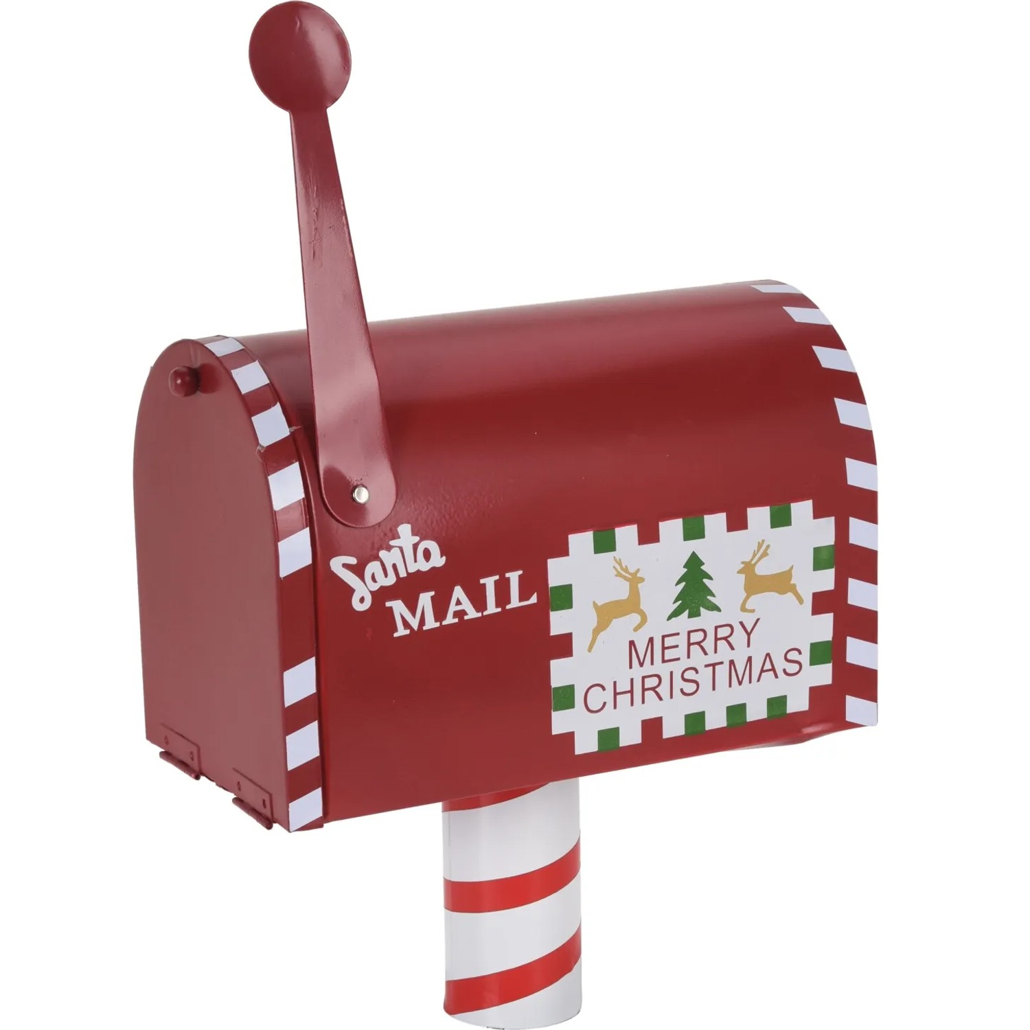 Briefkasten mit Text 23 cm x 13 cm x 26 cm Rot-Weiß