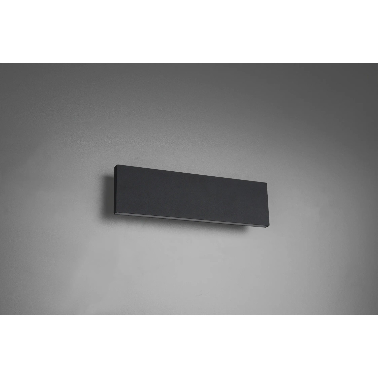 Moderne LED-Wandlampe Concha in Anthrazit, 28 cm breit, für stimmungsvolle Beleuchtung.