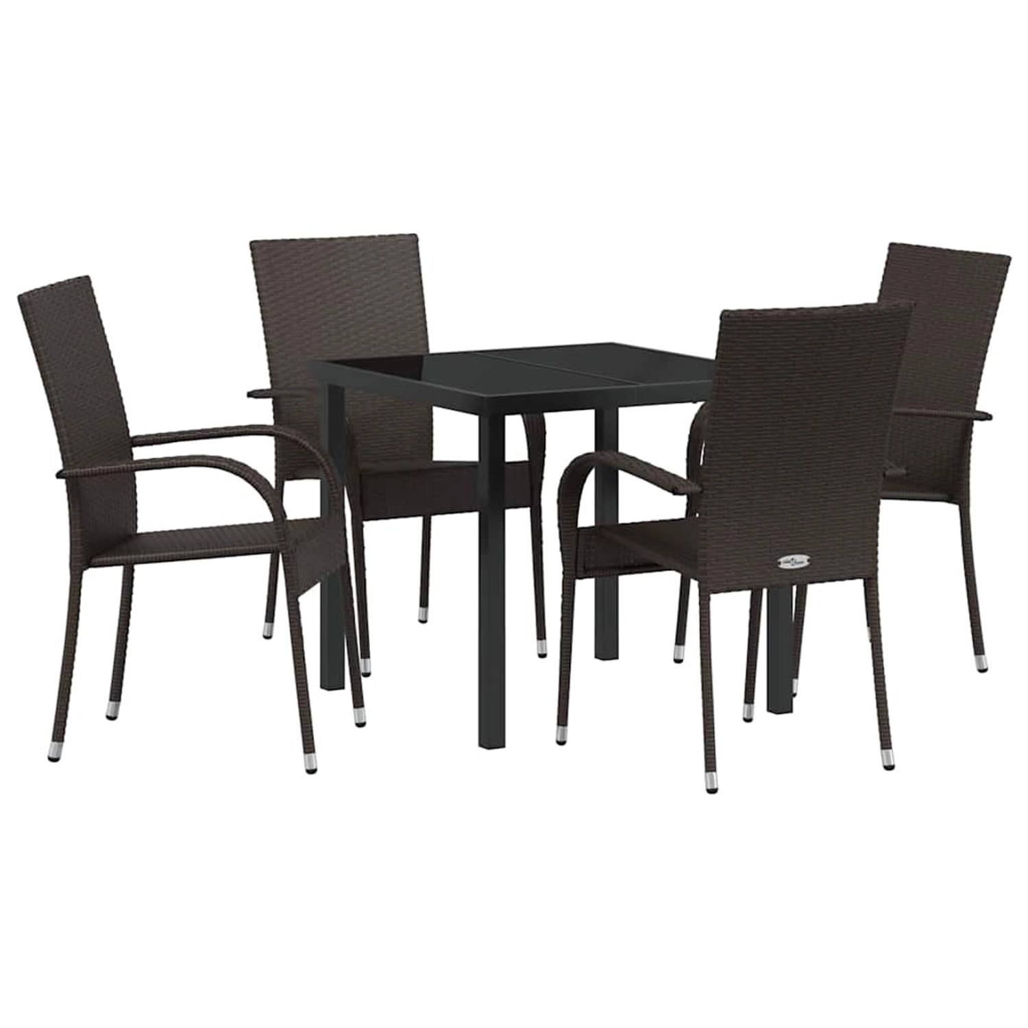 vidaXL Garten Essgruppe 5-Tlg Braun Poly Rattan 3379395 günstig online kaufen