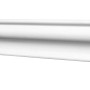 Weißes Decosa Zierprofil XZL09, 2 m lang, zur Dekoration von Decken und Wänden.