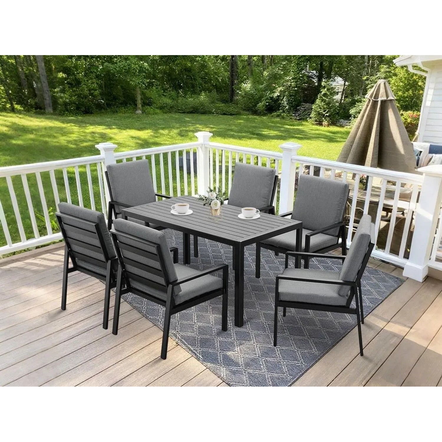 MeXo Garten Essgruppe Aluminium 6 Personen Schwarz kaufen bei OBI