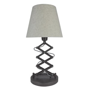 Näve Tischleuchte Adrien Natur: Design-Tischlampe mit Textilschirm und flexiblem Metallgestell.