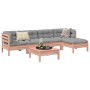 vidaXL 6-tlg. Garten-Sofagarnitur aus Douglasie mit grauen Kissen und Tisch.