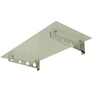 Glasvordach Modell Schwert mit Milchglas, 250x120 cm, Edelstahlhalterungen.