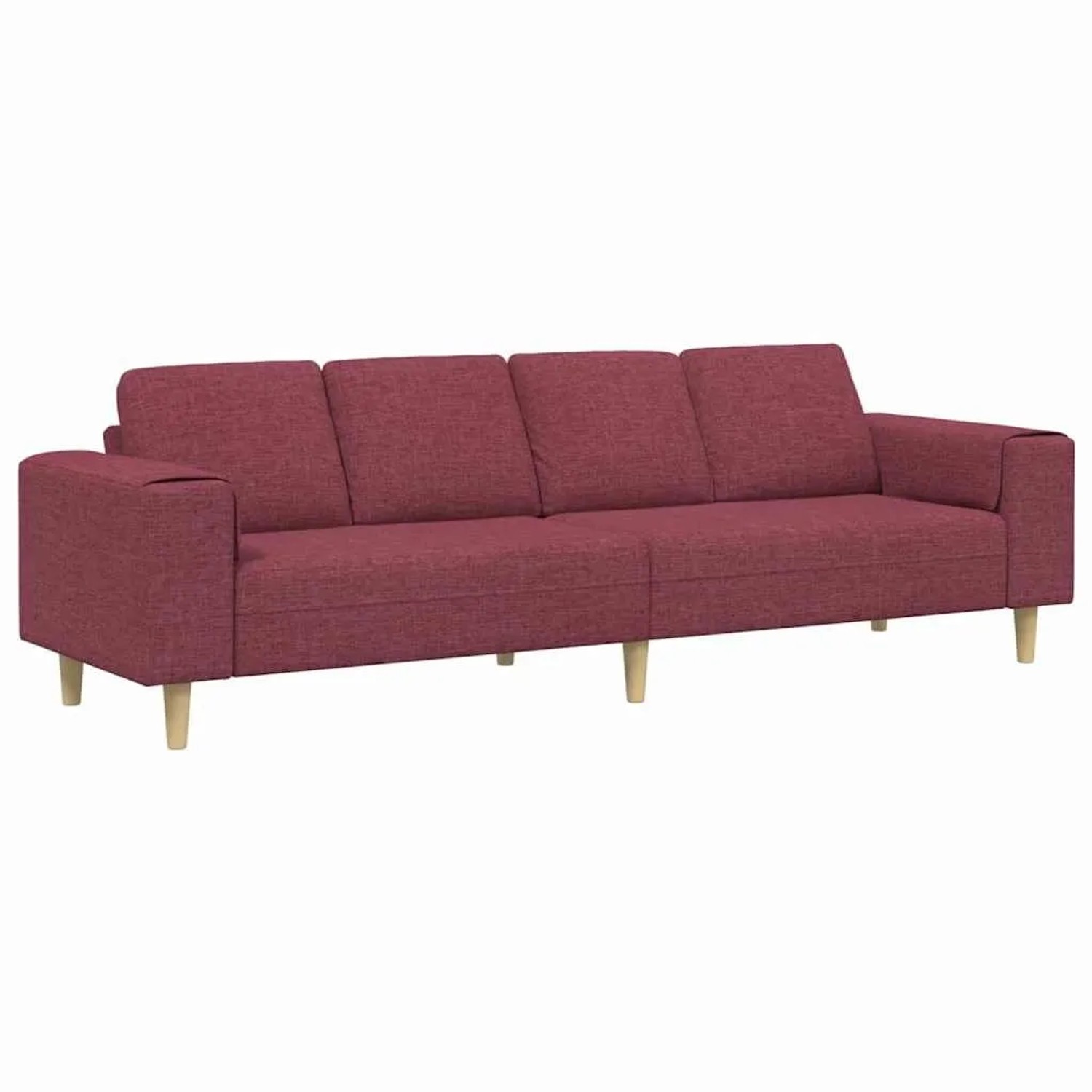 vidaXL Wohnzimmer Couch Weinrot 250 x 77 x 76 cm Polyester 3335084