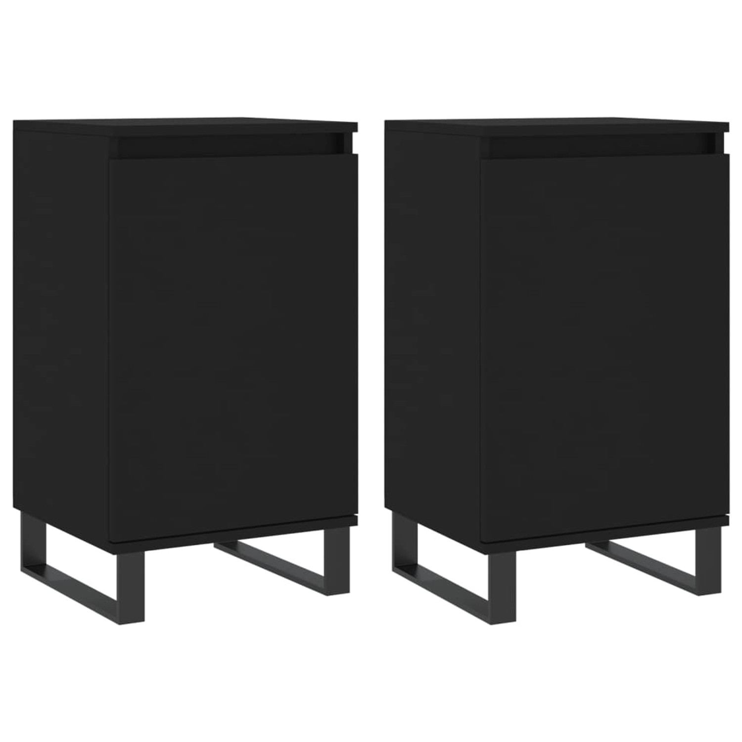 vidaXL Sideboards 2 Stk Schwarz 40x35x70 cm Holzwerkstoff 831071 günstig online kaufen