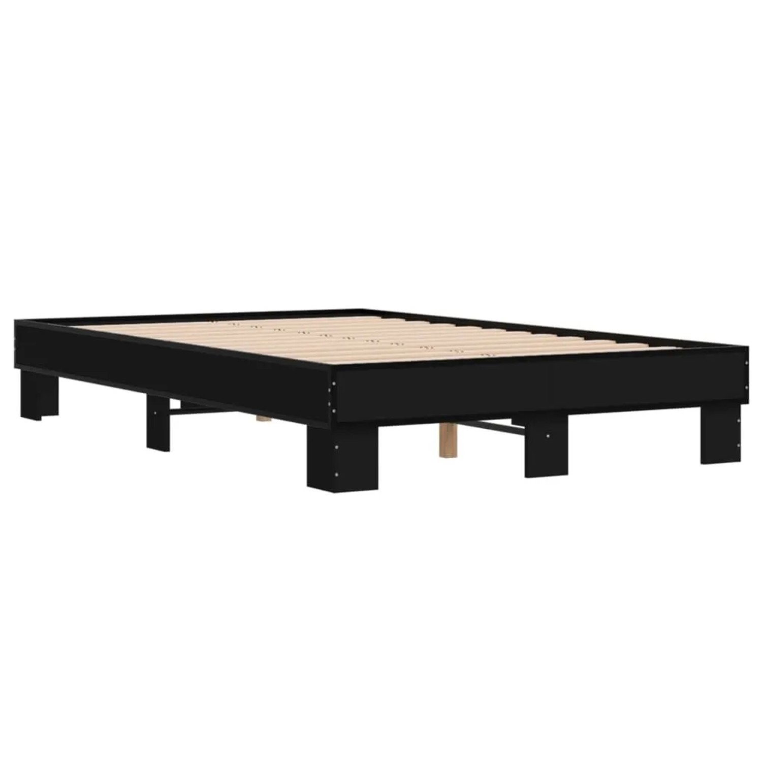 vidaXL Bettgestell Schwarz 140x200 cm Holzwerkstoff und Metall 845857 günstig online kaufen