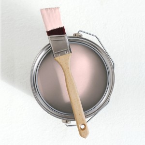 Farbe Zartrosa: Dose V&CO Premium-Innenfarbe mit Pinsel. Matte Wandfarbe für Innenräume.