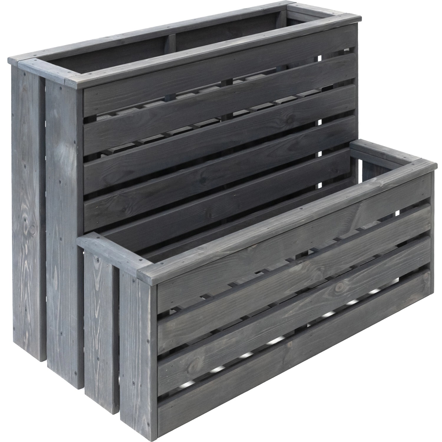 Westmann Pflanzkasten Holz Duett 56 cm x 72 cm x 100 cm Grau FSC®