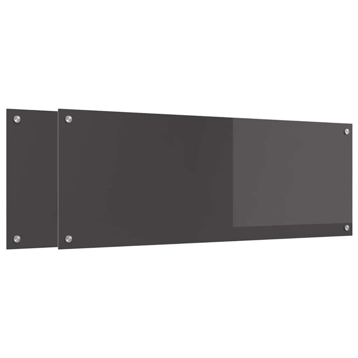 vidaXL Küchenrückwand 2 Stk Dunkelgrau 110 x 40 cm Gehärtetes Glas 3415506