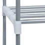 Relaxdays Schuhregal Metall Silber Stecksystem 93 cm x 90 cm x 31 cm 1,7 kg_5