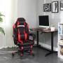 Songmics Bürostuhl, schwarz-rot, mit Kopf- und Lendenkissen für optimalen Komfort.
