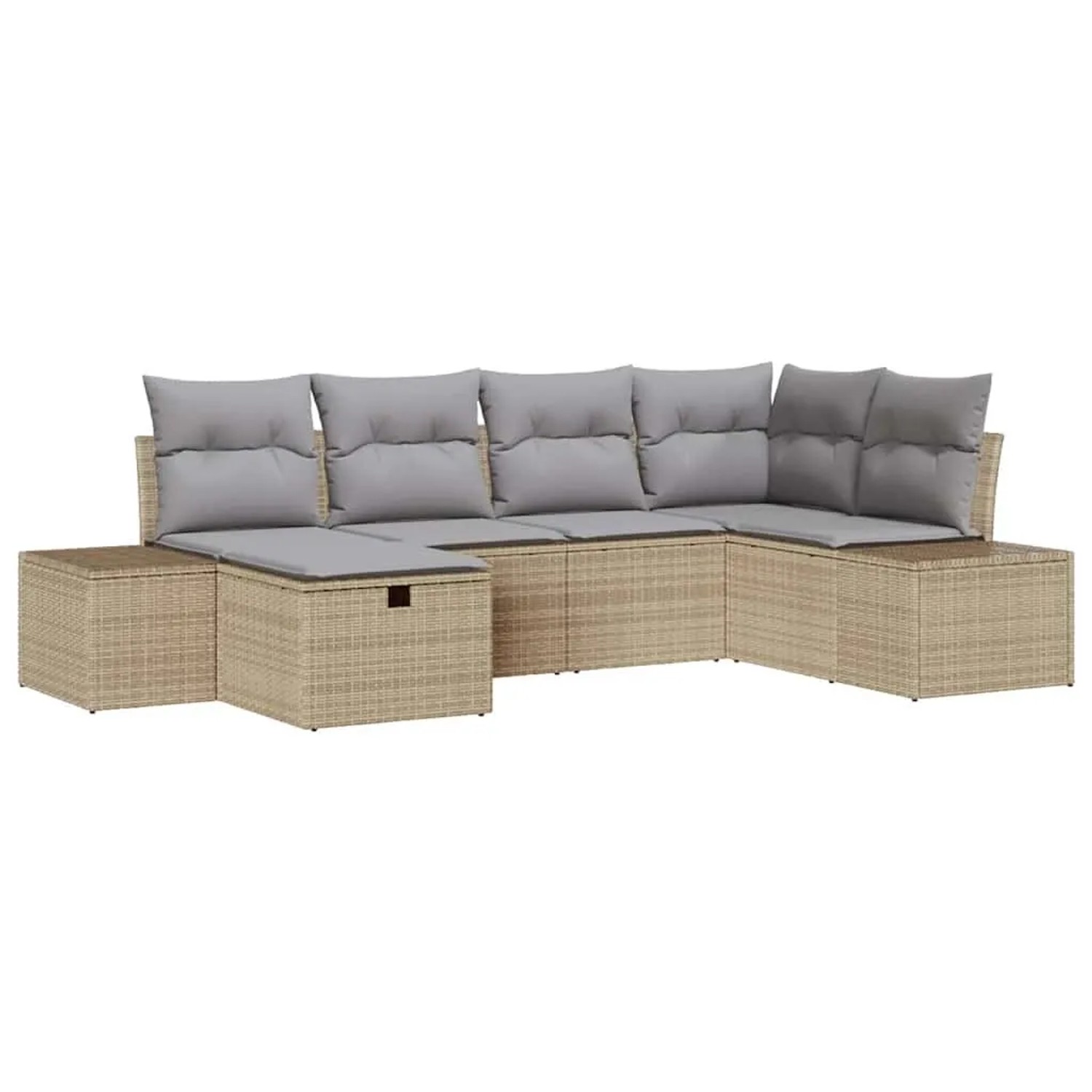 vidaXL Sofa Set mit Kissen 6-Tlg Poly-Rattan 3360711 günstig online kaufen