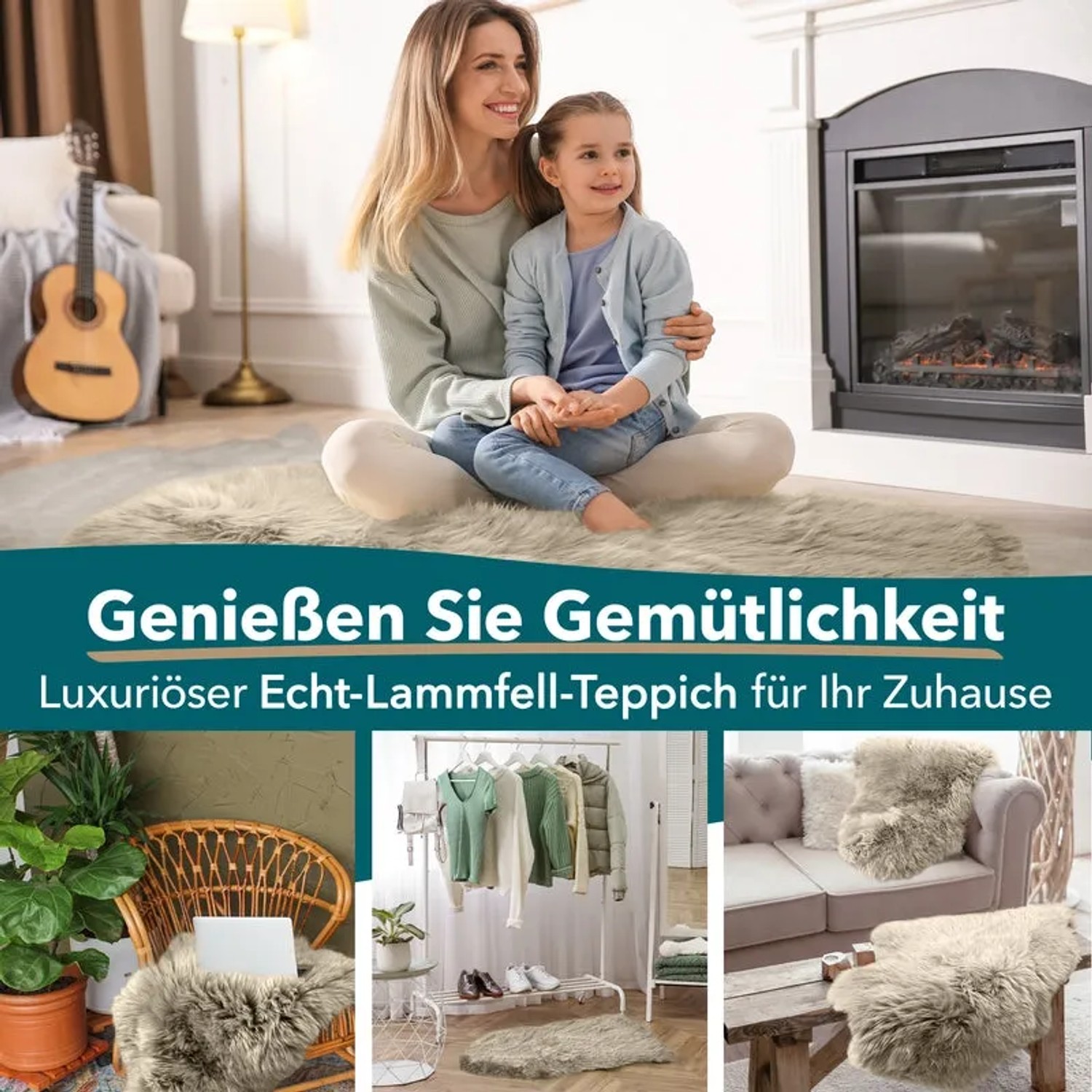 KARAT Schaffell Audrey, Dark Beige: Premium Lammfell als Teppich oder Deko, vielseitig einsetzbar.