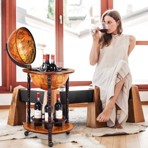 Costway Globusbar Weltkugel Barwagen Retro Weinregal für Wein