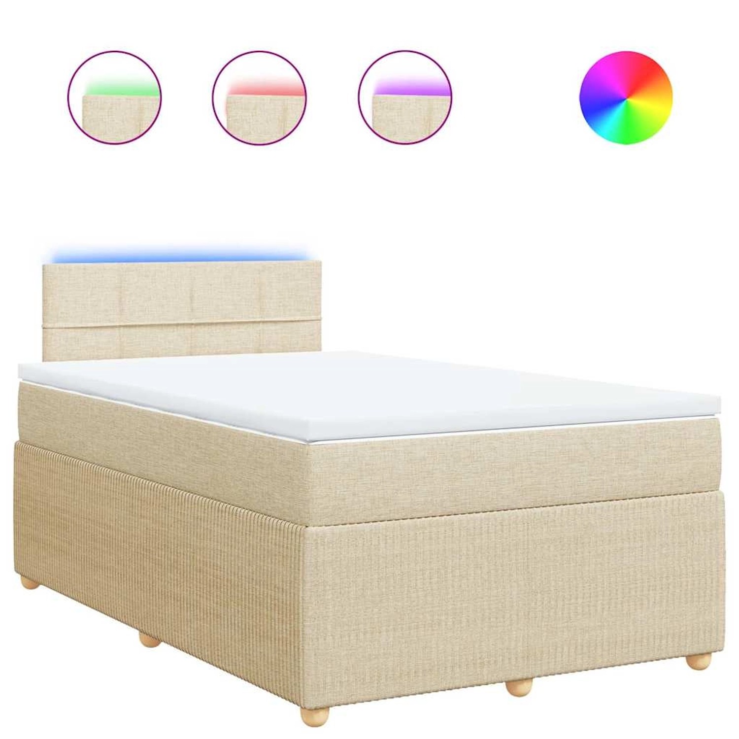 vidaXL Boxspringbett mit Matratze Creme 120x190 cm Stoff 3289700 günstig online kaufen