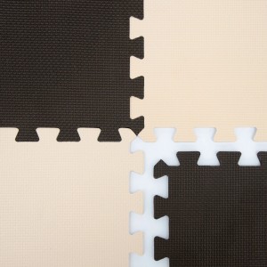 LittleTom Puzzlematte, 9 braune & beige Schaumstoffmatten, 30x30cm, Stecksystem für Kinder.