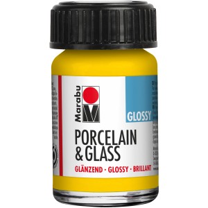 Marabu Porcelain & Glass Glossy Sonnengelb, 15ml, für glänzende Porzellanmalerei.
