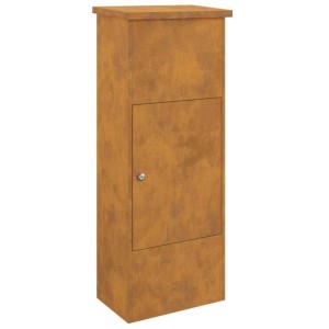 DELUKE Paketbox SOUL Mit Tür Rostig 44,5x29x110,5cm Cortenstahl Paketkasten Paketbox Für Zuhause Kasten Für Pakete