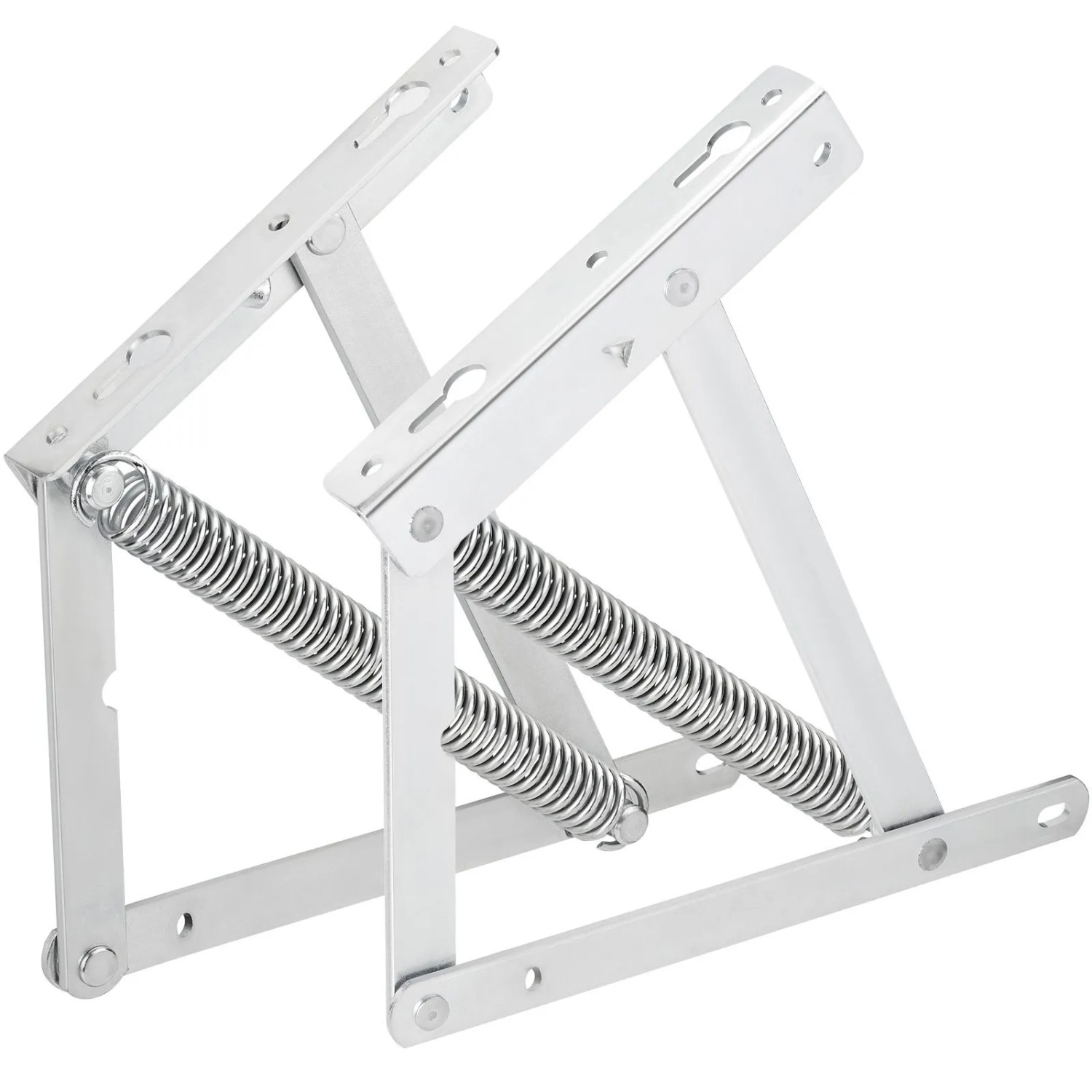 SOTECH Bettkastenbeschlag Springaufbeschlag Rechts Links Caravan Scharnier Öffnungswinkel 63 Grad mit Federn Verzinkt