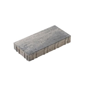 Diephaus Pflasterstein Mika Weiß-Schwarz, 40x20x6 cm, nuancierte Oberfläche mit Rippenstruktur. Ideal für Terrasse & Garten.