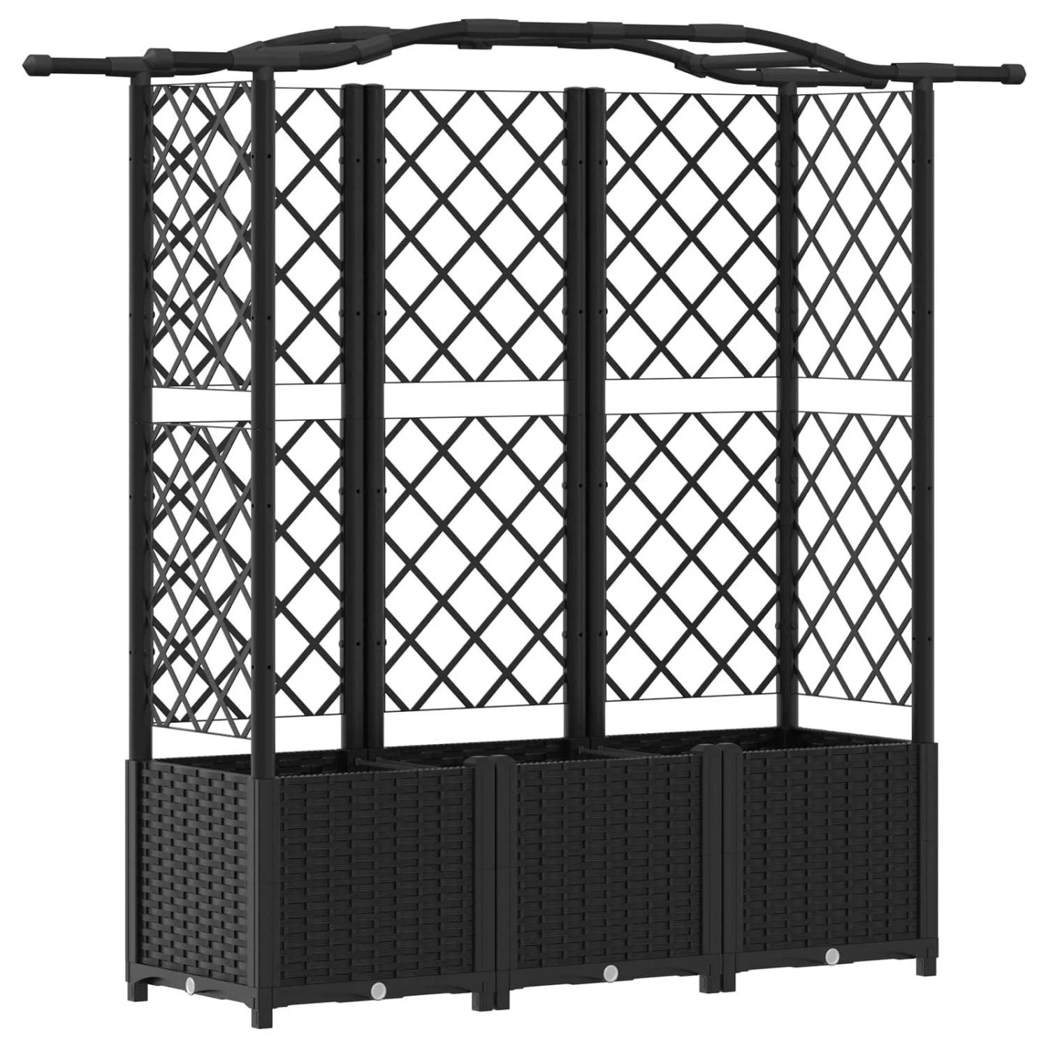 vidaXL Hochbeet mit Rankgitter und Dach Schwarz 163 x 40 x 141 cm PP 42032537