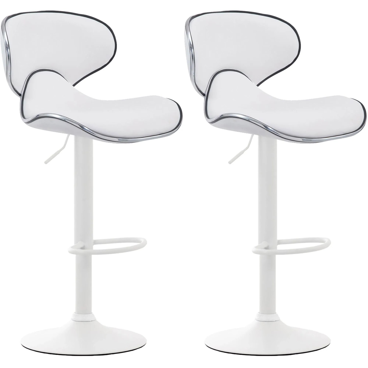 CLP 2er Set Barhocker Las Vegas Kunstleder Weiß/Weiß