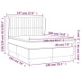 vidaXL Boxspringbett Taupe 140x190 cm mit Matratze und Kopfteil, Stoffbett