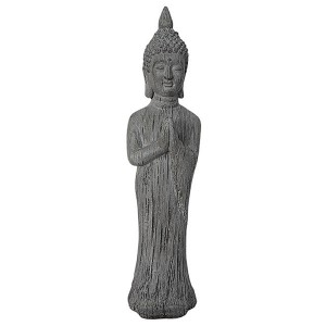 Graue Buddha Deko-Figur (87 cm) von Boltze Home für Garten und Wohnbereich.