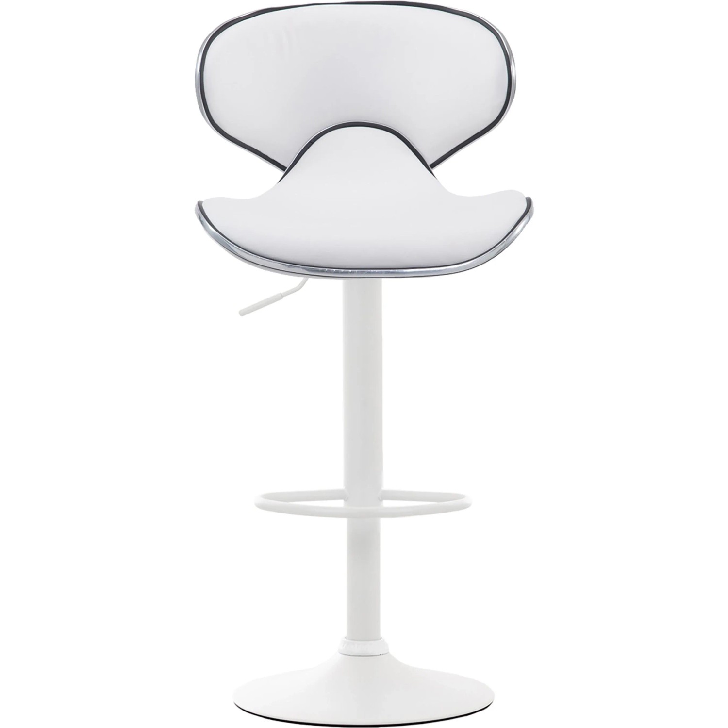 DELUKE 2er Set Barhocker FAMIR Kunstleder Weiß 46x49x88cm Weiß Barstuhl Mit Lehne Tresenhocker Tresenstuhl