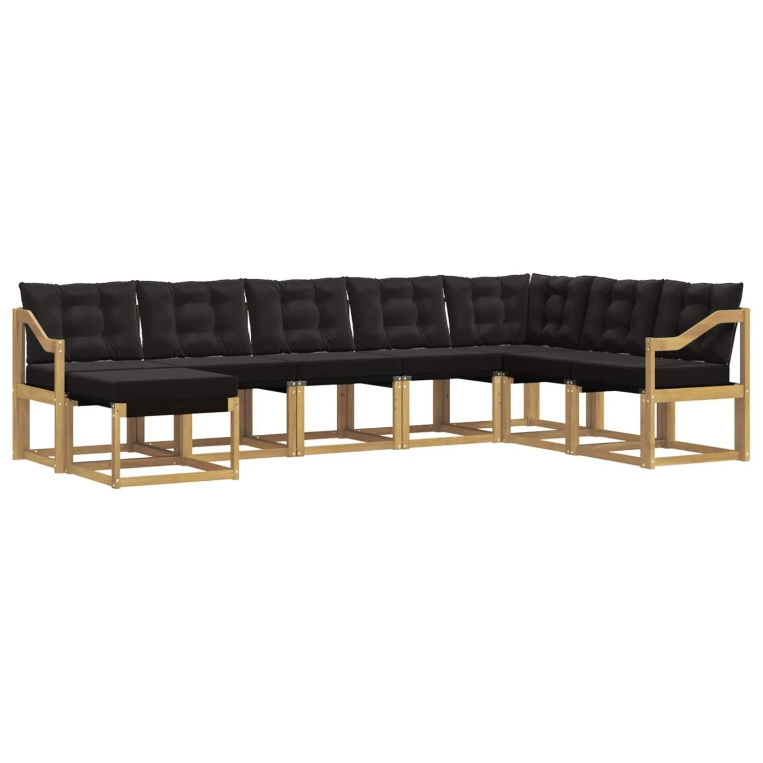 vidaXL Outdoor-Sofagarnitur mit Kissen 8-Tlg Weiß und Schwarz 3389774