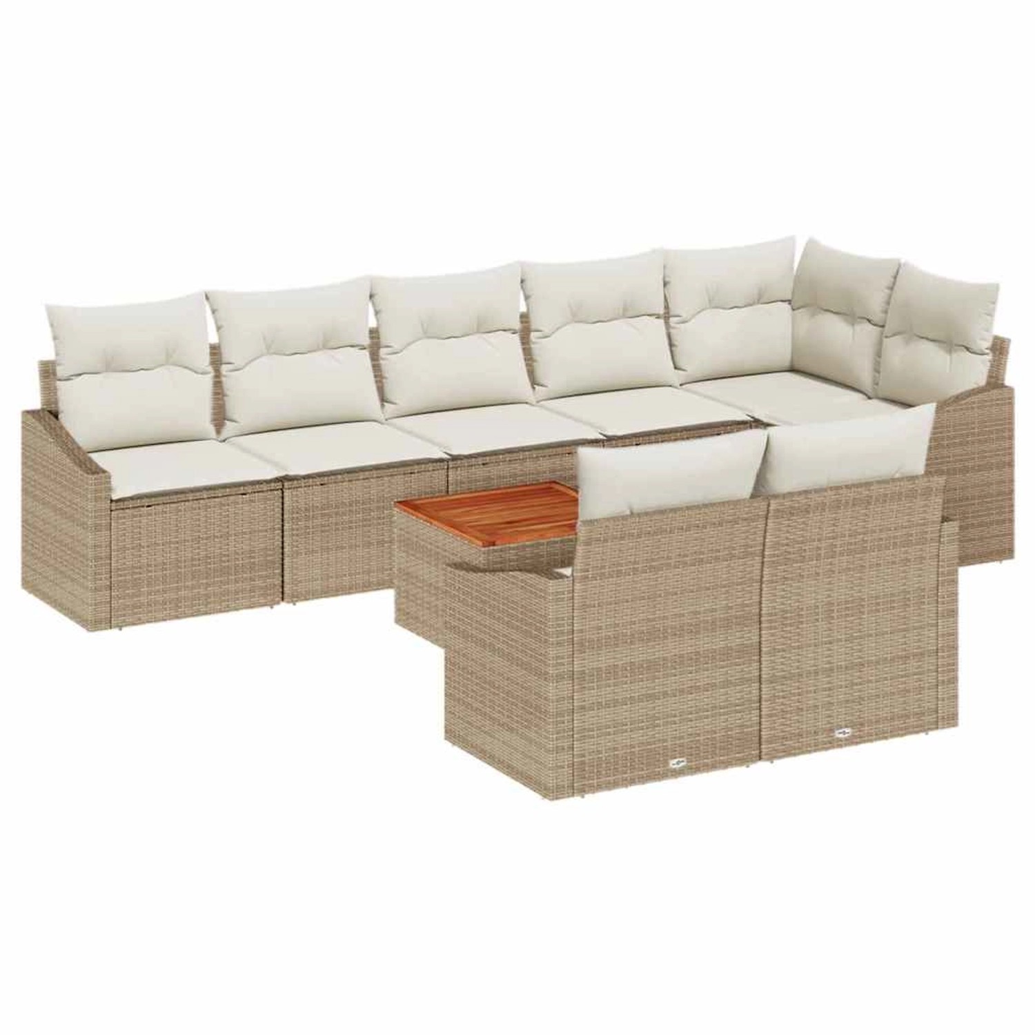 vidaXL Garten-Sofa-Set 9-Tlg Beige Weiß 3356517 günstig online kaufen