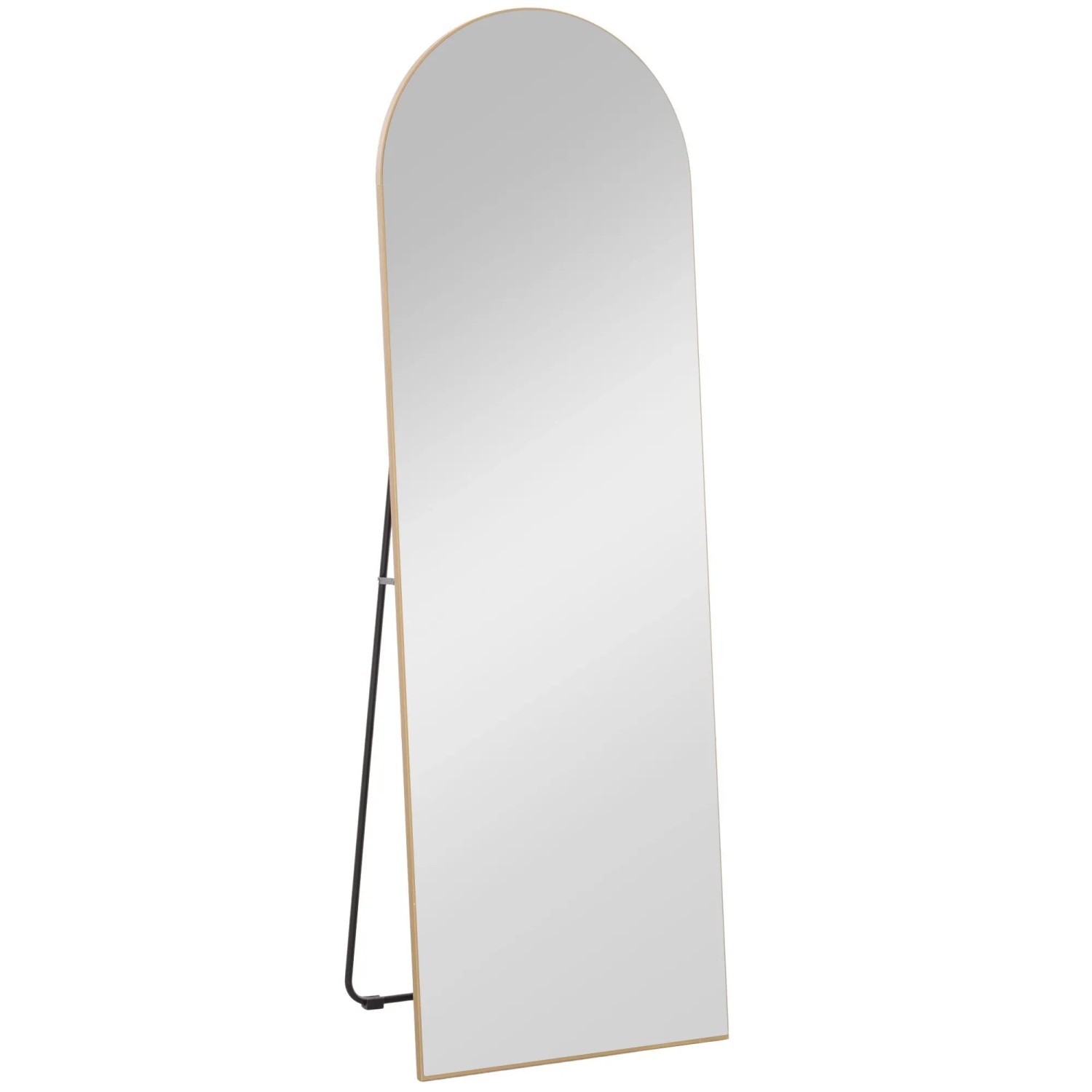 HOMCOM Ganzkörperspiegel MDF Glas 50L x 3,6B x 150H cm Gold