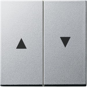 Gira Jalousie-Wippe System 55 Aluminium mit Pfeilsymbolen.