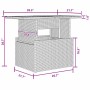Skizze des vidaXL Gartenmöbel-Sets, 8-teilig, aus schwarzem Poly Rattan mit Maßangaben.