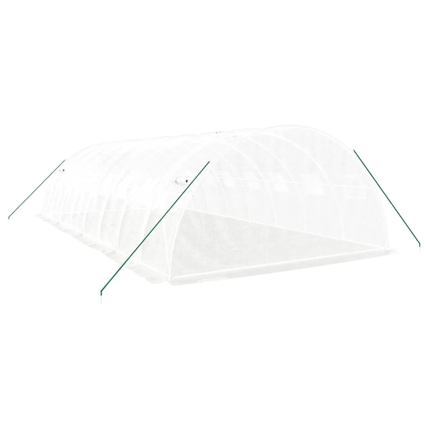 Weißes furnicato Gewächshaus mit Stahlrahmen, 8x4x2 m, für den Garten.