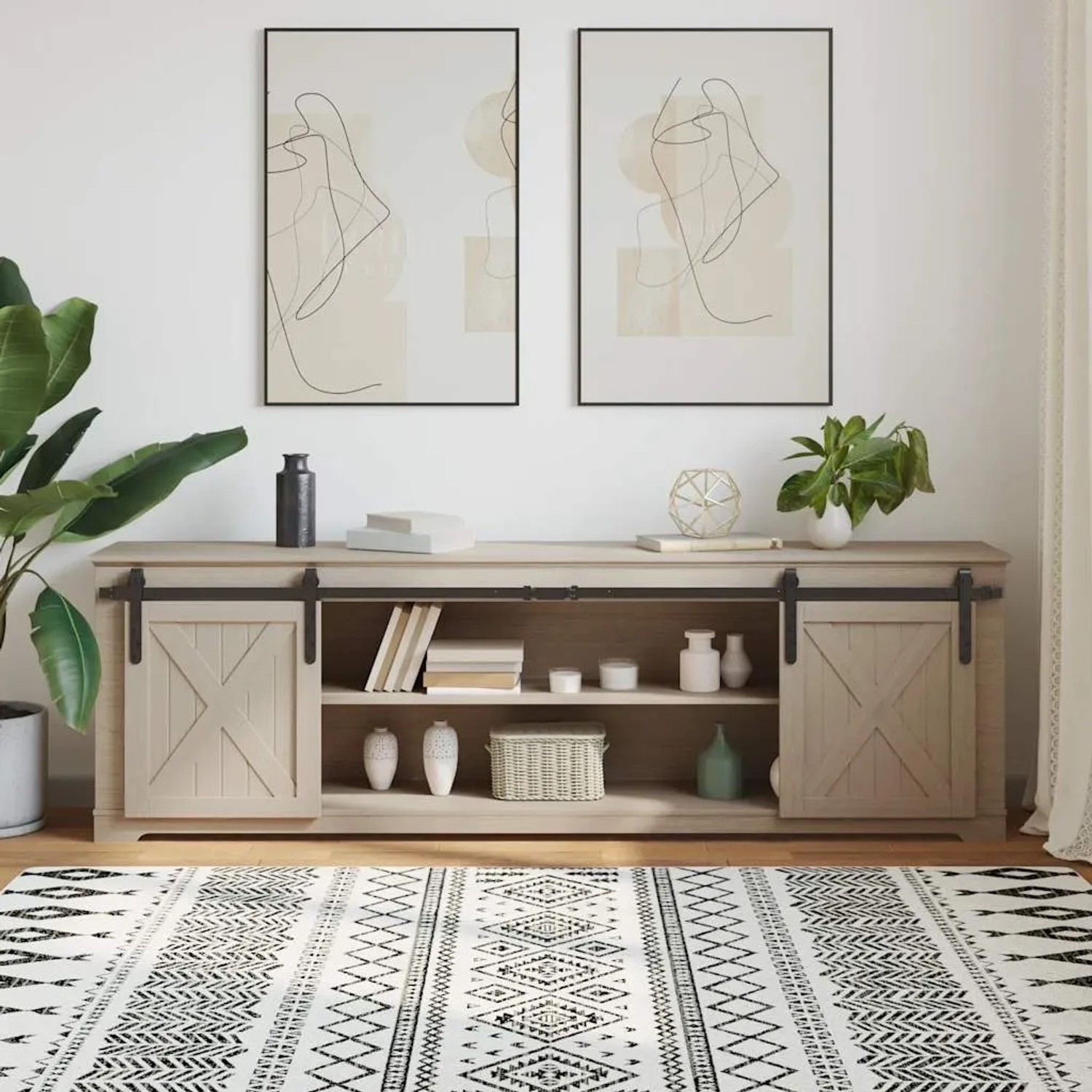 vidaXL Schiebetürbeschlag Set für Schranktüren, 200 cm, Karbonstahl