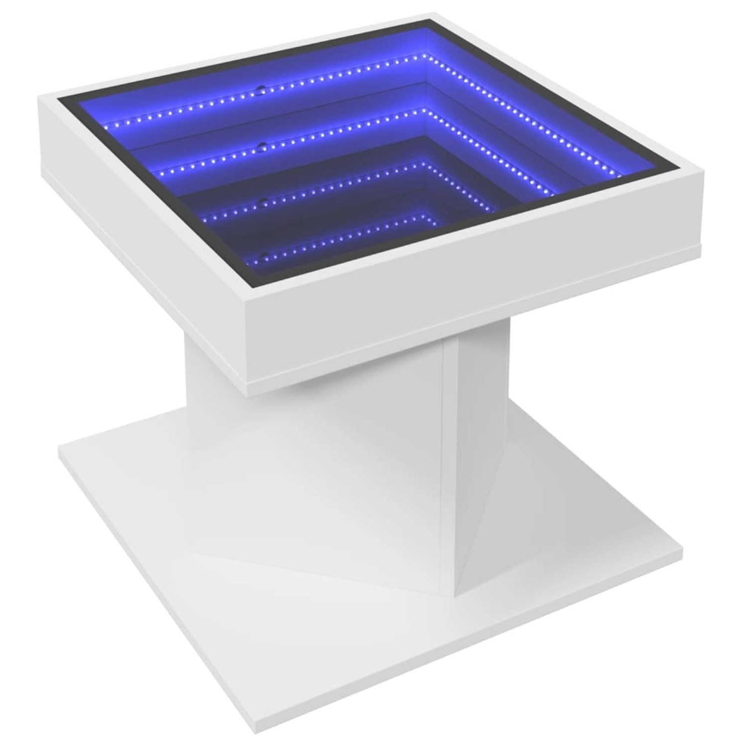 vidaXL LED-Couchtisch Weiß 50x50x45 cm Holzwerkstoff 847560 günstig online kaufen
